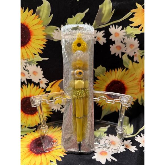 Sunflower Handmade Beaded Pen - Picture 2 of 2
